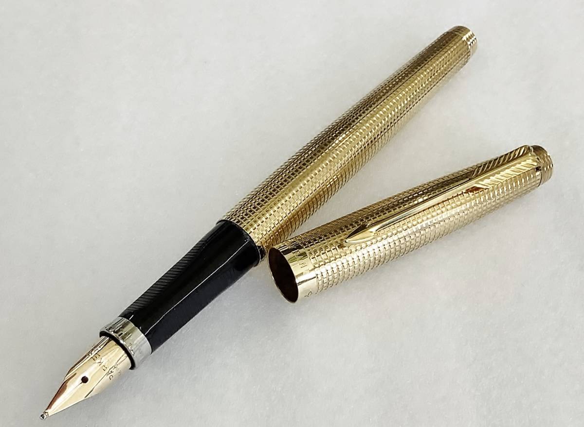 美品 PAKER × TIFFANY 万年筆 14金無垢 パーカー75 ペン先14k 希少品 ティファニー parker75 fountainpenの画像1