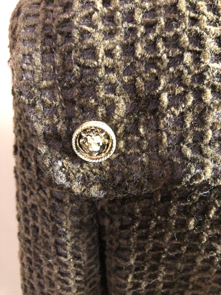 KOYANAGI knitted One-piece jacket retro Western-style clothes lady's S~M size 