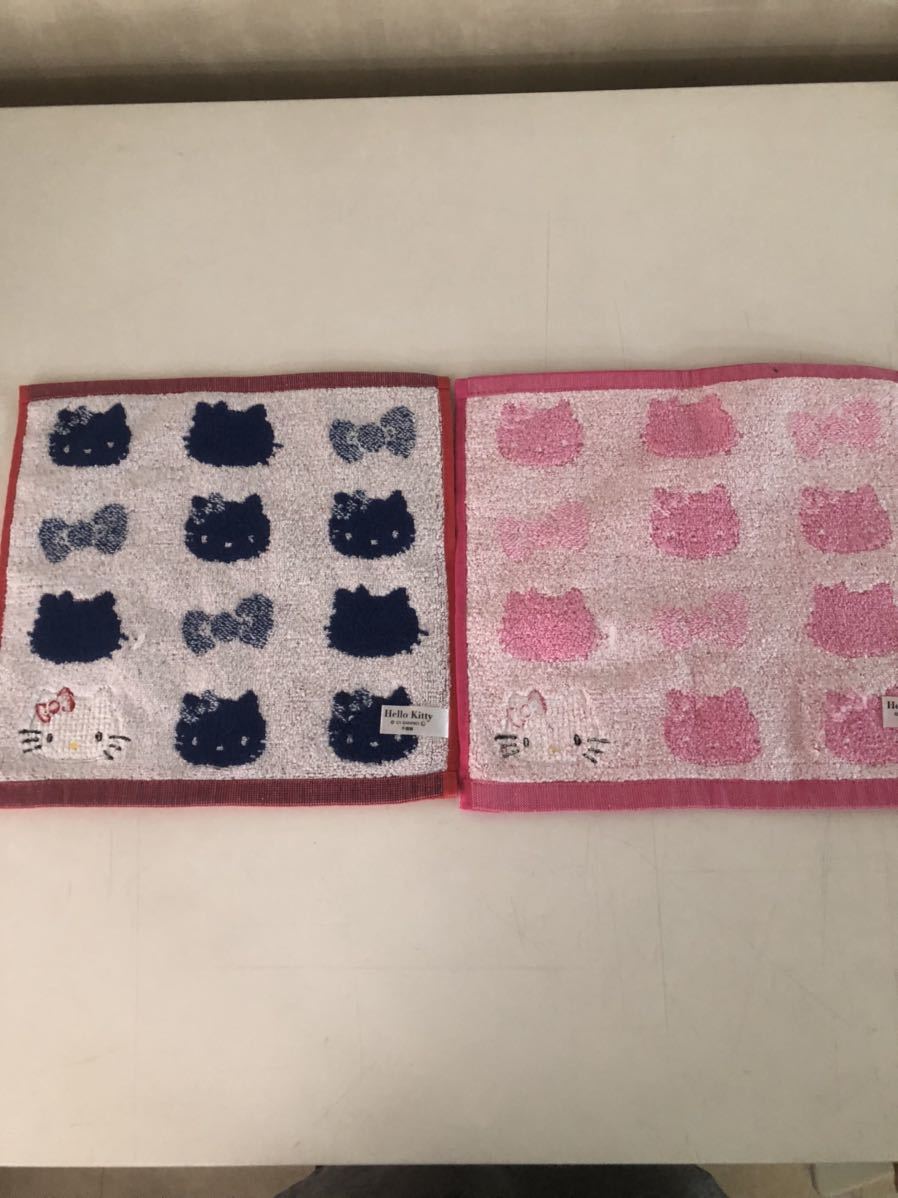  tag attaching Hello Kitty hand towel navy pink 