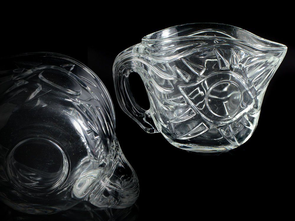 【雲】某名家買取品 非売品 岡本太郎 OKAMOTO TARO ガラス製 まつげ アイスペール 氷入れ 古美術品(硝子) A2900yの画像1