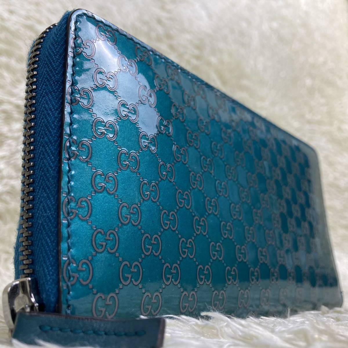 1円 【未使用級×希少カラー×箱付き】 グッチ GUCCI 長財布 ラウンド