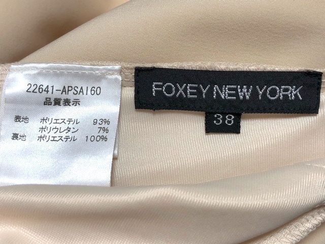 二点落札で送料無料！ F80 FOXEY NEW YORK フォクシーニューヨーク 22641 ニューヨークストレッチ ノースリーブ ワンピース 38_画像5