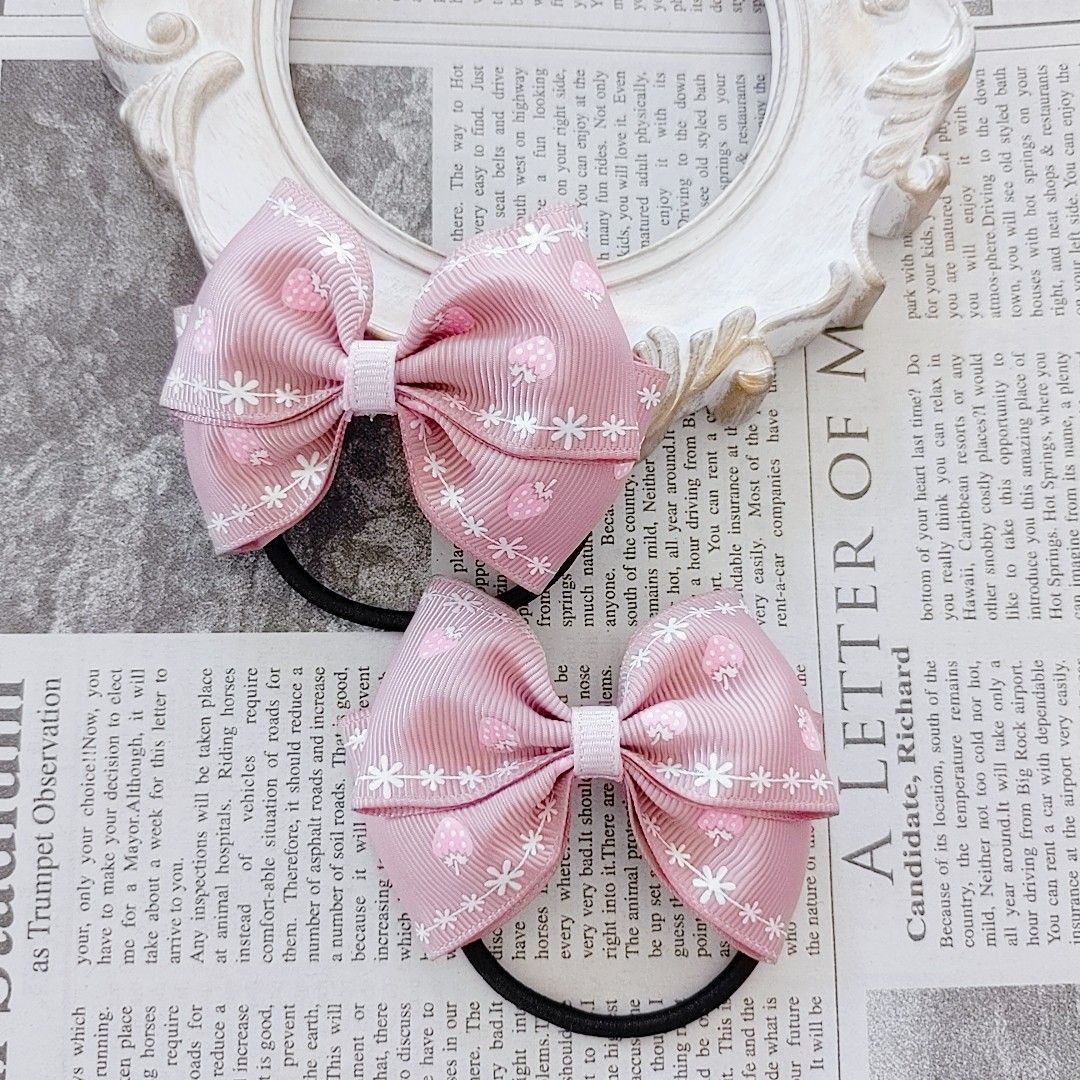 ファッションなデザイン No.207 ヘアゴム キッズ リボン ハンドメイド