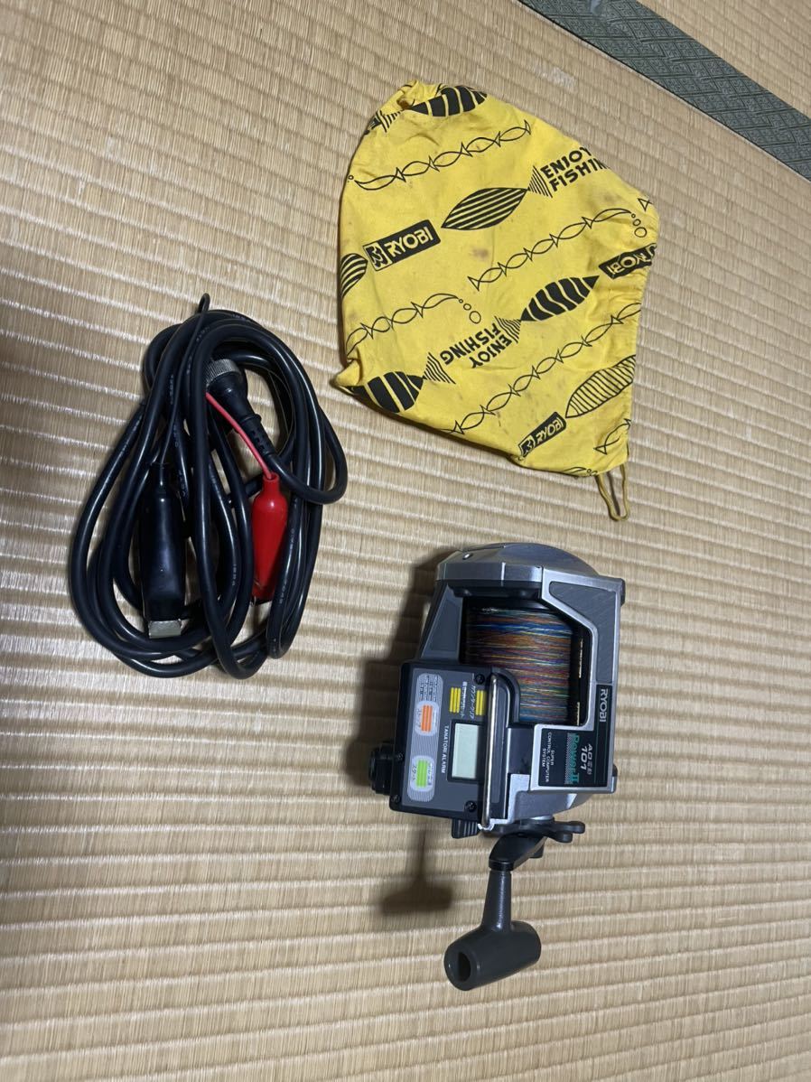 (代理出品)リョービ RYOBI 電動リール AD電動101 powerII パワー2 通電確認無し ジャンク扱い 中古_画像1