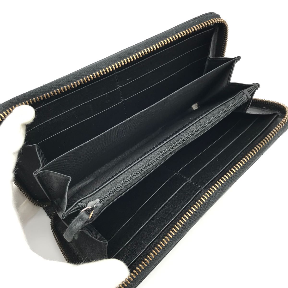 見事な 極美品✨グッチ 黒 キルティング マーモント GG ラウンド