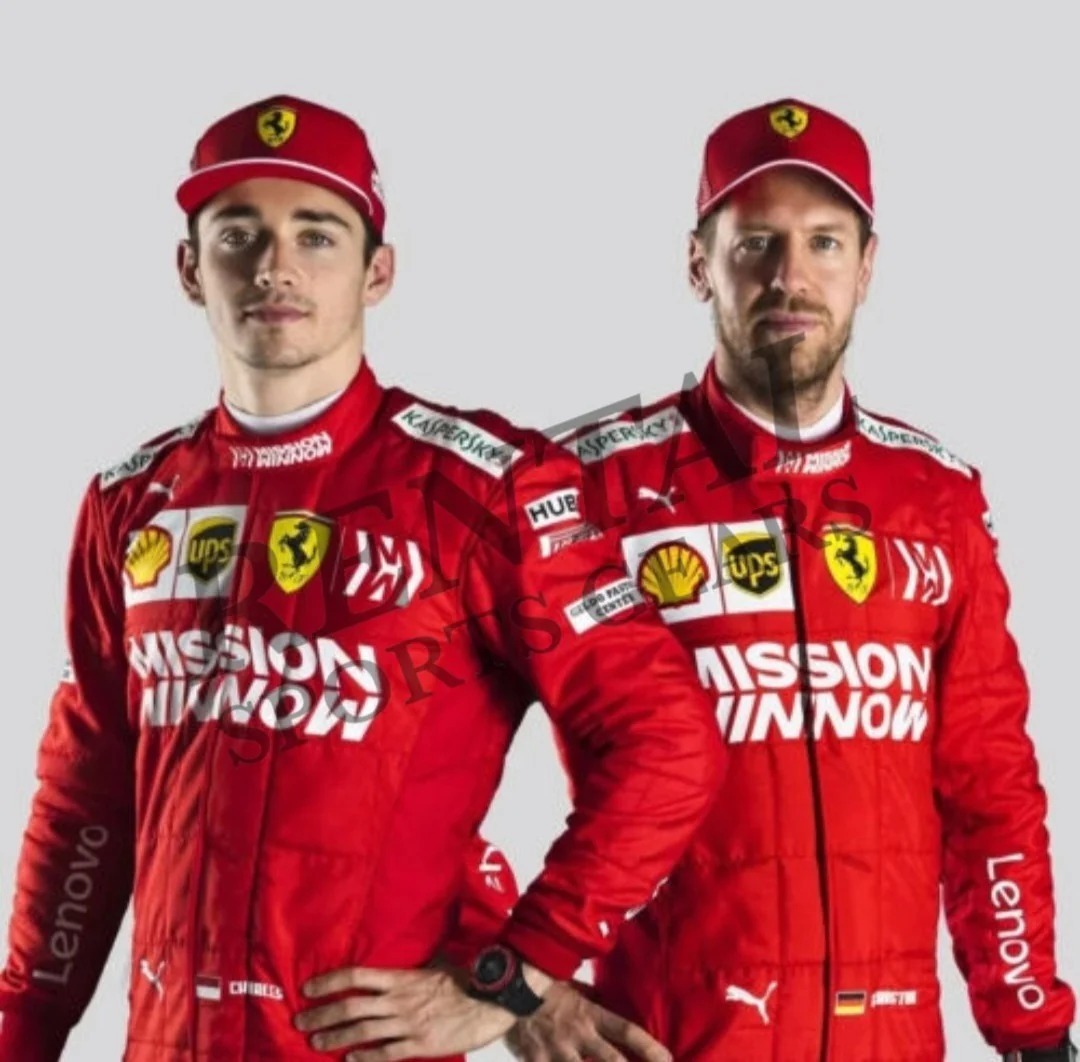 海外 高品質　送料込み Sebastian Vettel and Carles Leclerc Ferrari 2019 F1 レーシングスーツ　サイズ各種 レプリカ カスタム対応