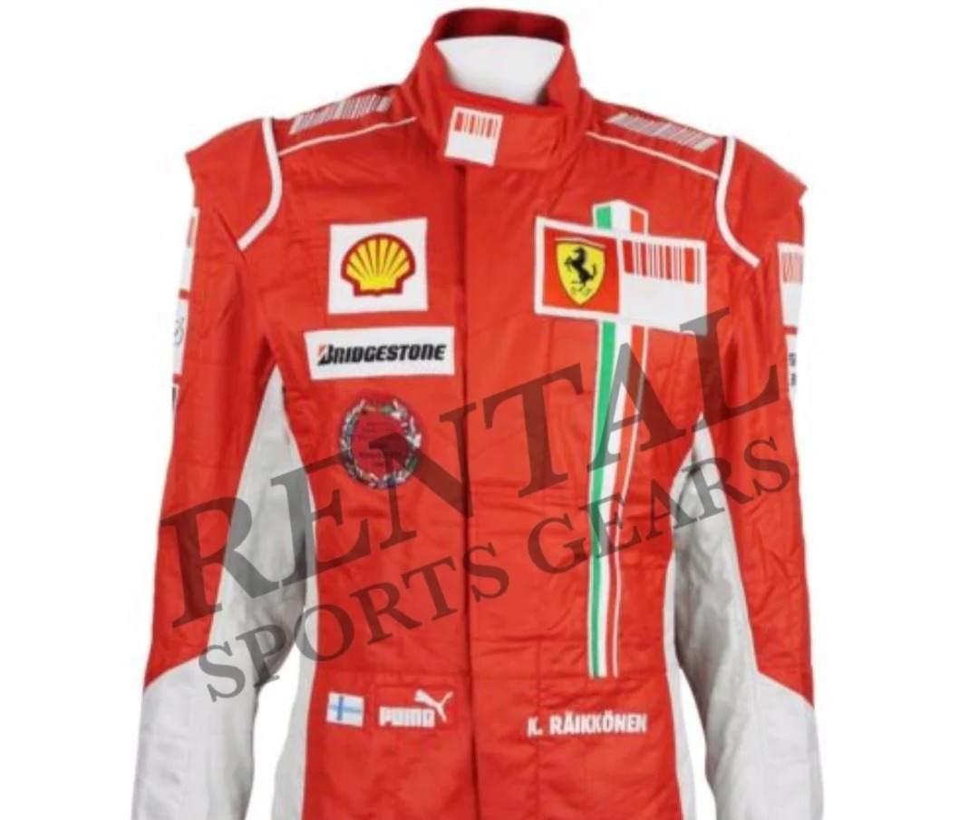 海外 高品質　送料込み キミ・ライコネン Kimi Raikkonen Ferrari 2008 レーシングスーツ　サイズ各種 レプリカ カスタム対応
