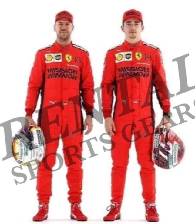 海外 高品質　送料込み Sebastian Vettel and Carles Leclerc Ferrari 2020 F1 レーシングスーツ　サイズ各種 レプリカ カスタム対応