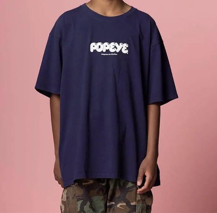 新品未使用 完売品 POPEYE ポパイ Logo T-Shirt / Optic ネイビー ロゴ Tシャツ M 送料無料 正規品の画像4