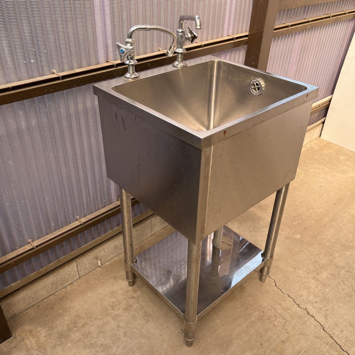 インボイス登録店 ステンレス1槽シンク W500×D450×H850mm 一口 インボイス登録店 ステンレス1槽シンク W500×D450×H850mm 一口