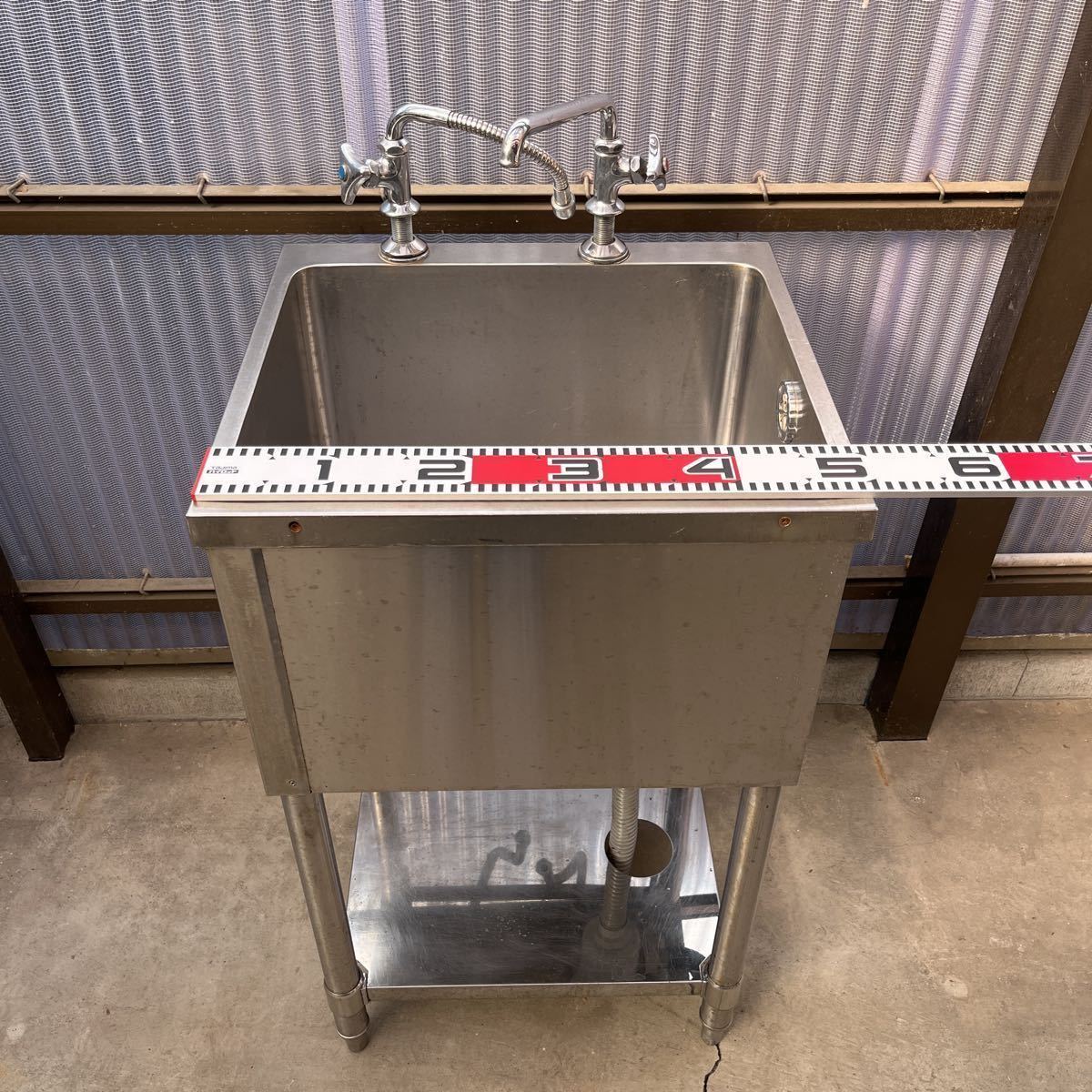 インボイス登録店 ステンレス1槽シンク W500×D450×H850mm 一口 インボイス登録店 ステンレス1槽シンク W500×D450×H850mm 一口