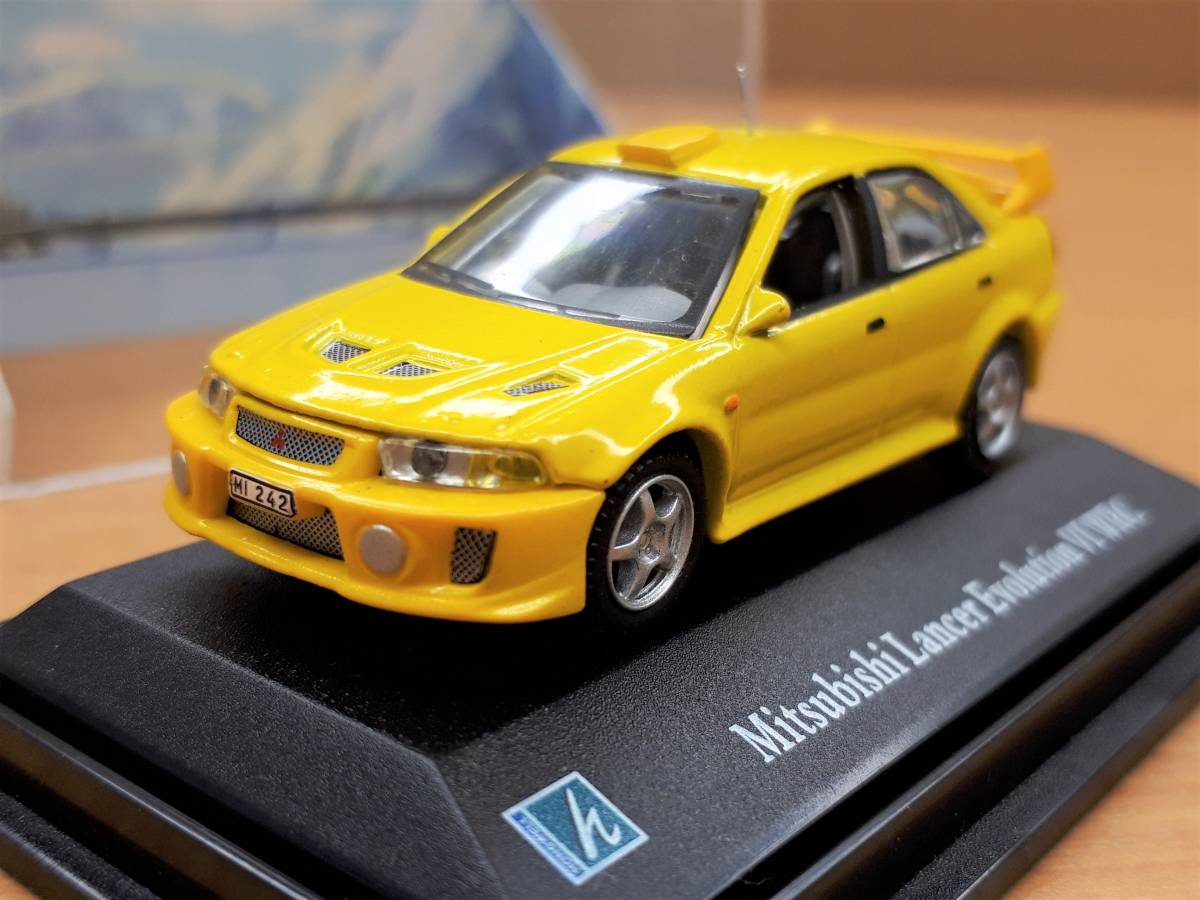 ★三菱 ランサー レボリューション Ⅵ（第6世代）WRC 黄 1/72 ホンウェル ミニカー フィギュア 即決 送料込み USED_画像1