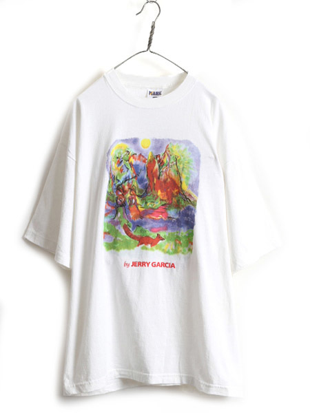 90s ★ グレイトフルデッド ジェリー ガルシア 両面 アート プリント 半袖 Tシャツ メンズ XL / 90年代 オールド GRATEFUL DEAD 絵画 芸術_画像1