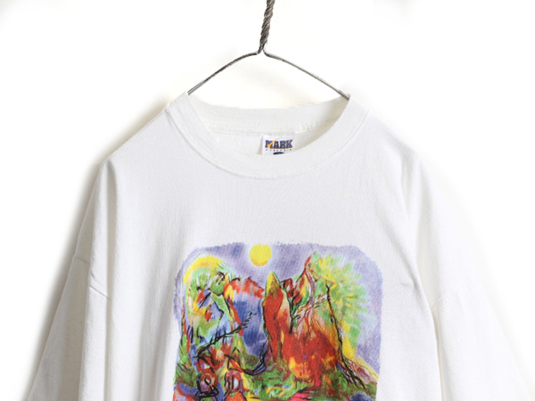 90s ★ グレイトフルデッド ジェリー ガルシア 両面 アート プリント 半袖 Tシャツ メンズ XL / 90年代 オールド GRATEFUL DEAD 絵画 芸術_画像2