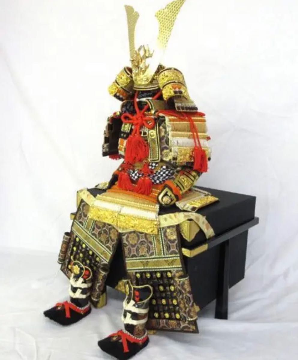 五月人形 豪華 御鎧飾 箔押木竜 平安祥秀作 10号 正絹 ※展示品 豪華