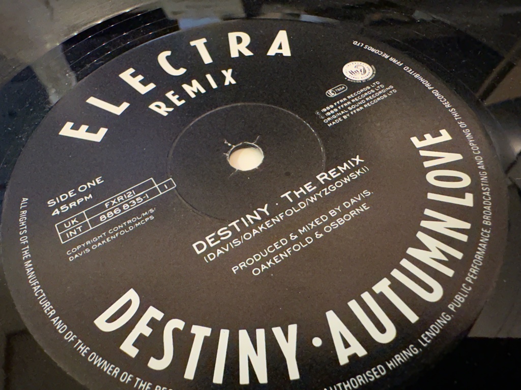 12”★Electra / Destiny (The Remix) / Autumn Love (Future 4) / バレアリック・ハウス・クラシック！の画像1