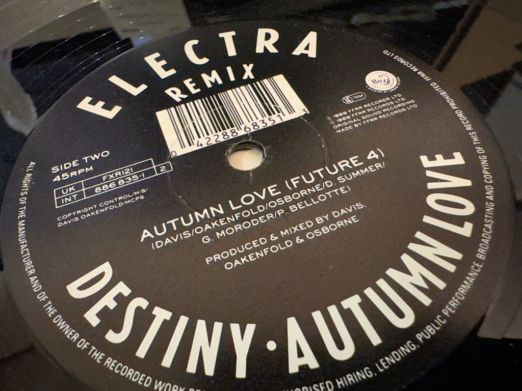 12”★Electra / Destiny (The Remix) / Autumn Love (Future 4) / バレアリック・ハウス・クラシック！の画像2