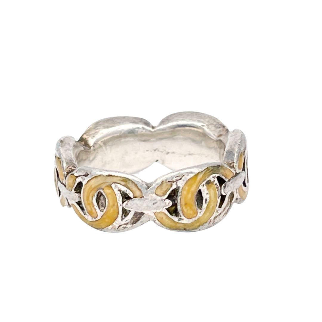 CHANEL Chanel ring ring here Mark silver yellow 00T approximately 11 number 