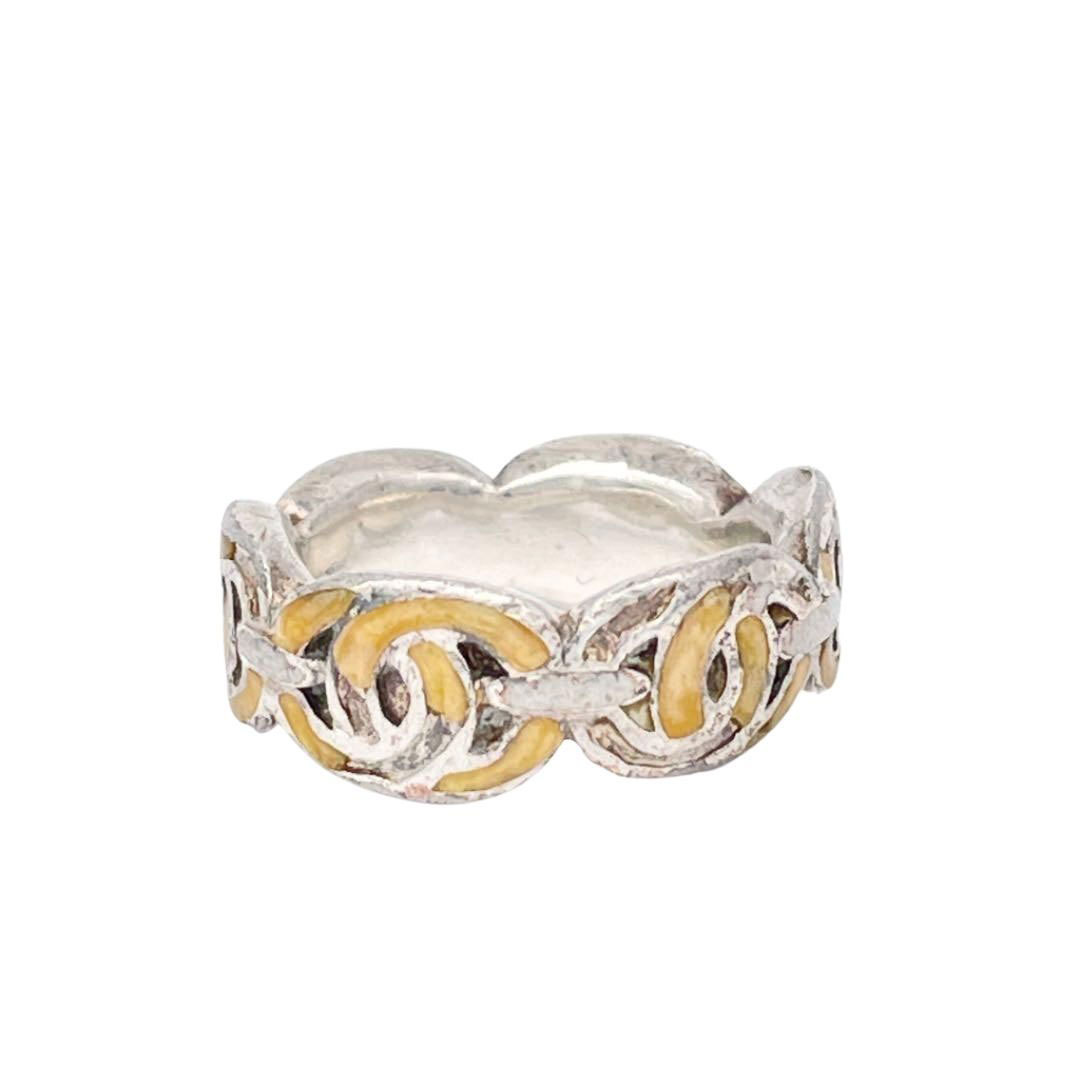 CHANEL Chanel ring ring here Mark silver yellow 00T approximately 11 number 