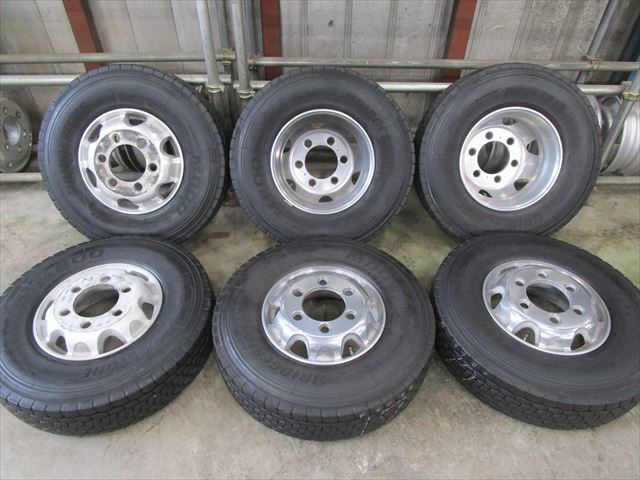 送料無料 再生新品未使用ミックス 225/90R17.5 4トン車用 アルミ