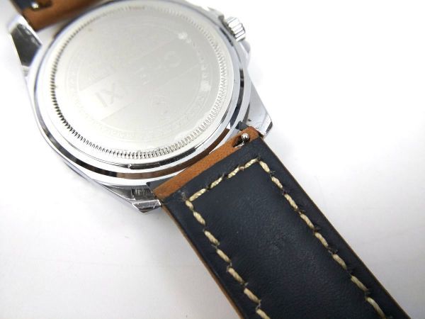 レザー製ミリタリーストラップ 交換用腕時計ベルト 本皮 クイックリリース 24mm ライトブラウンXブラック_画像5