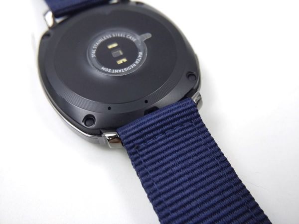 ナイロン製ミリタリーストラップ 交換用腕時計ベルト ネイビーXブラック 18mmの画像5