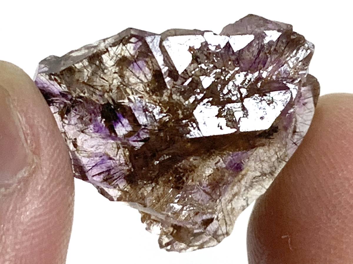 【珍品】放射状のインクルージョン入り紫水晶・3-15・6g程度（鉱物標本）_画像1