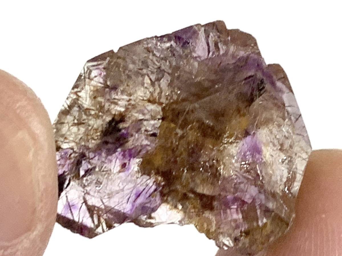 【珍品】放射状のインクルージョン入り紫水晶・3-15・6g程度（鉱物標本）_画像2
