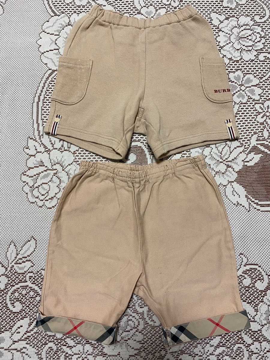 中古 バーバリーキッズburberry kids ハーフパンツ 2点セッド ベージュ