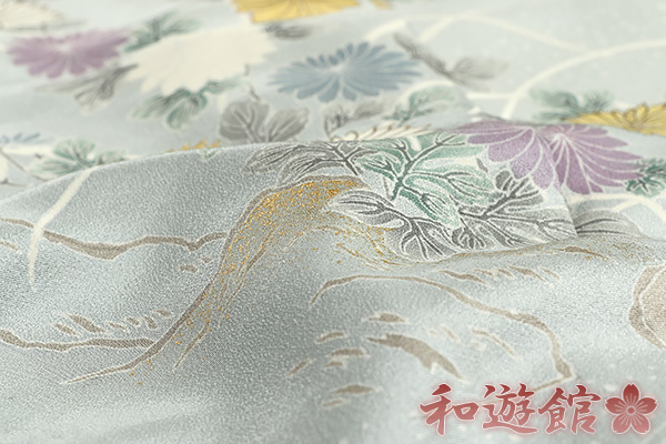和遊館 即決eha3030 逸品 白木染匠 手描友禅 高級 訪問着 花模様 お