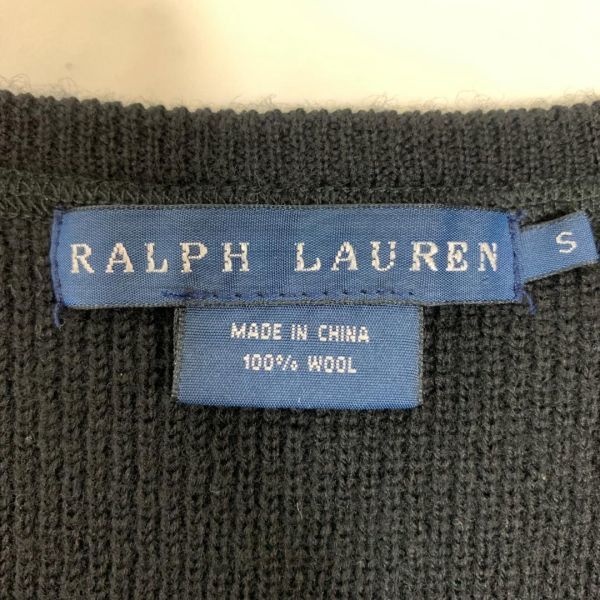 ラルフローレン ウールノースリーブワンピース ブラック Ralph Lauren ニットワンピース チュニック ラウンドネック カジュアル S C4587の画像6