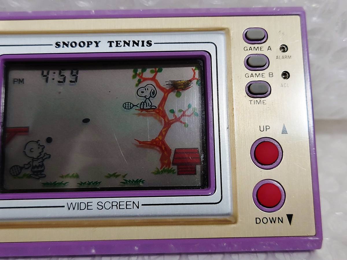 現状品+廃盤品　Nintendo　GAME＆WATCH　WIDE SCREEN　スヌーピーテニス　SP-30　任天堂　ゲームウォッチ　ワイドスクリーン_画像3