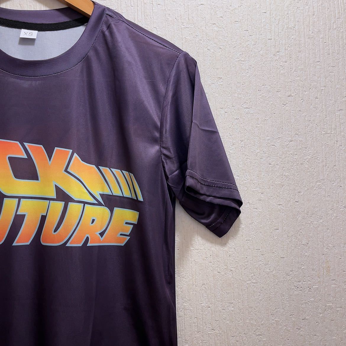 新品★パープル★BACK TO THE FUTURE★Tシャツユニセックス★M