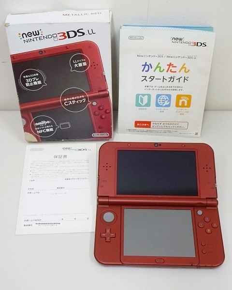 153□Nintendo/任天堂NEW 3DS LL 本体RED-001 メタリックレッド