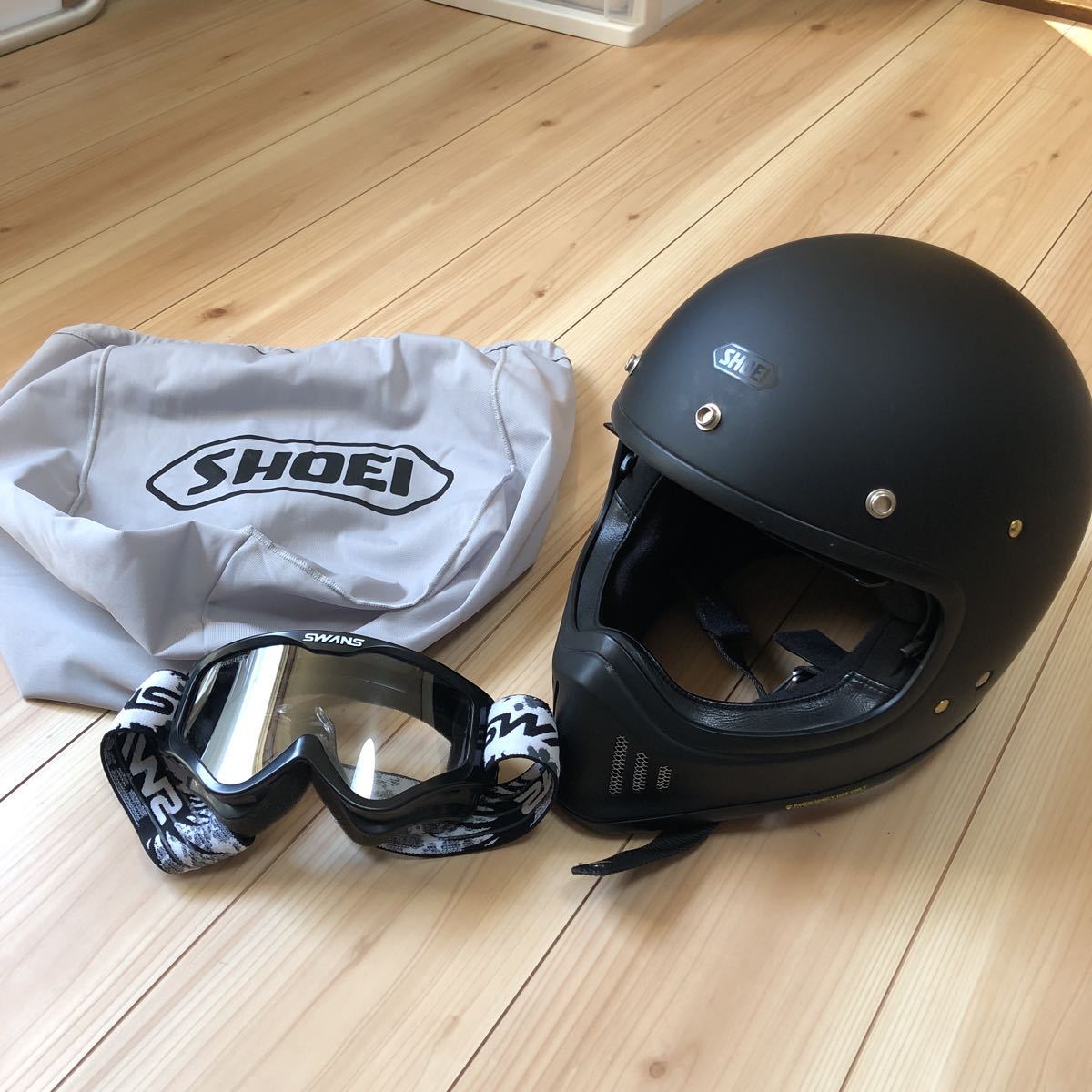 shoei ex-zero マットブラック swans ゴーグル付き サイズ XXL shoei ex-zero マットブラック swans ゴーグル付き サイズ XXL