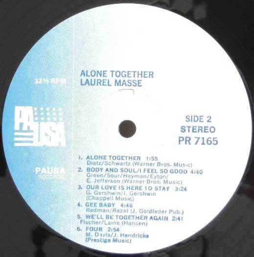Laurel Masse / Alone Together LP ボーカル ジャズ オルガンバー サバービア 小林径 _画像4