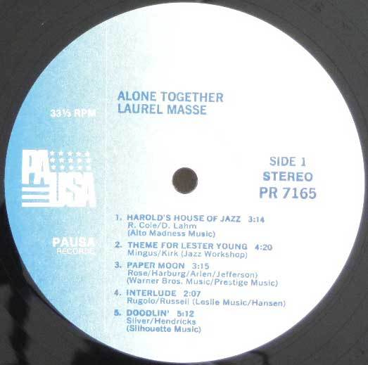 Laurel Masse / Alone Together LP ボーカル ジャズ オルガンバー サバービア 小林径 _画像3