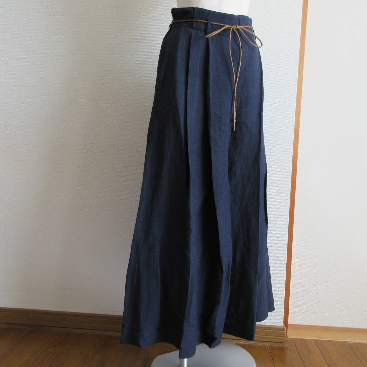 glaz*glaz navy linen rayon skirt pants 