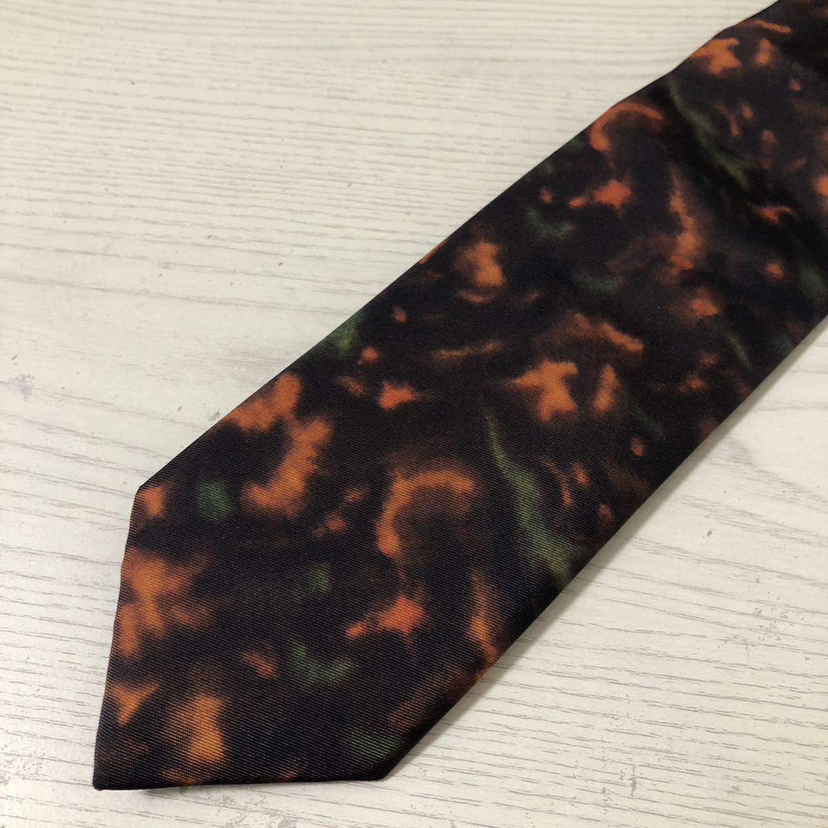 [ большое снижение цены ][ как новый ]PRADA Prada narrow галстук orange × черный узкий галстук 