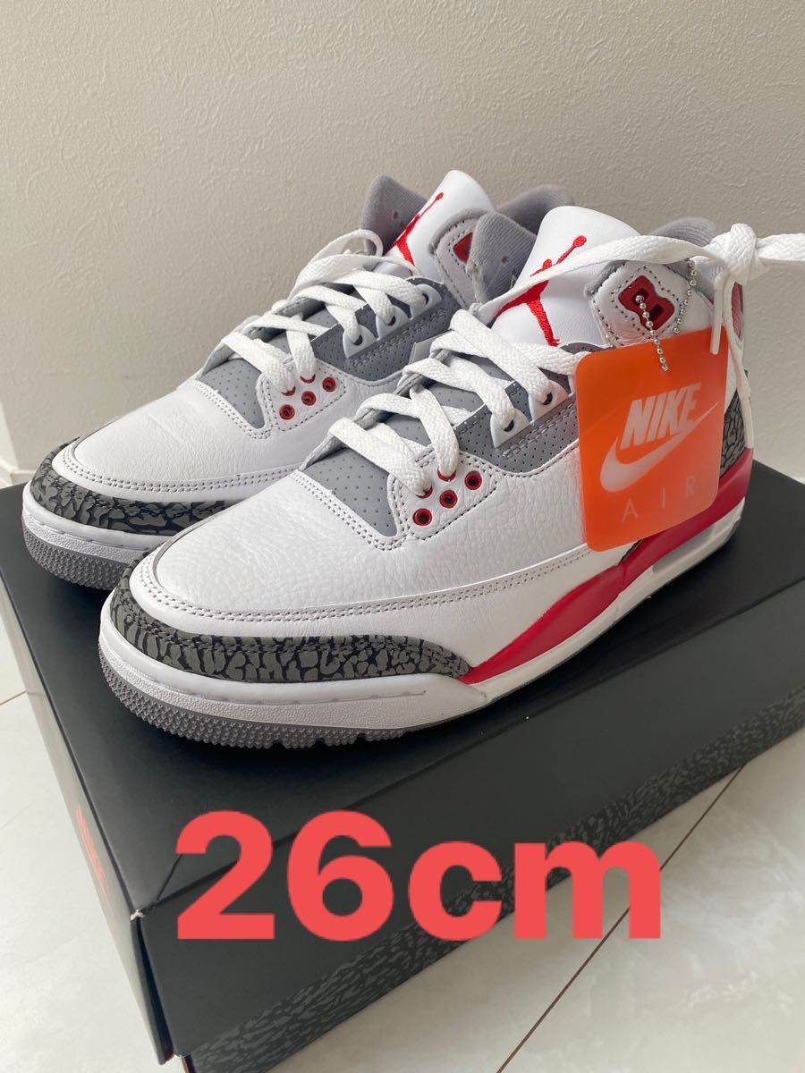 Nike Air Jordan 3 Retro OG Fire Red ファイアレッド2022モデル26cm