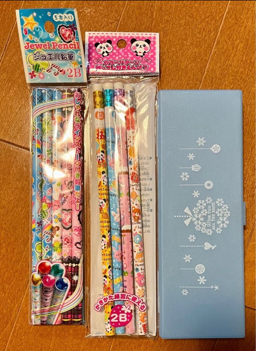 鉛筆 9本セット + 筆箱 セット ジュエル鉛筆 カラーパターン 鉛筆 9本セット + 筆箱 セット ジュエル鉛筆 カラーパターン