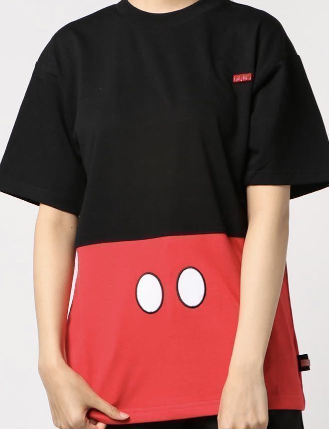 24,200 иен новый товар не использовался GCDSji-si-ti-es женский мужской короткий рукав футболка Италия производства большой размер Mickey Disney S размер 