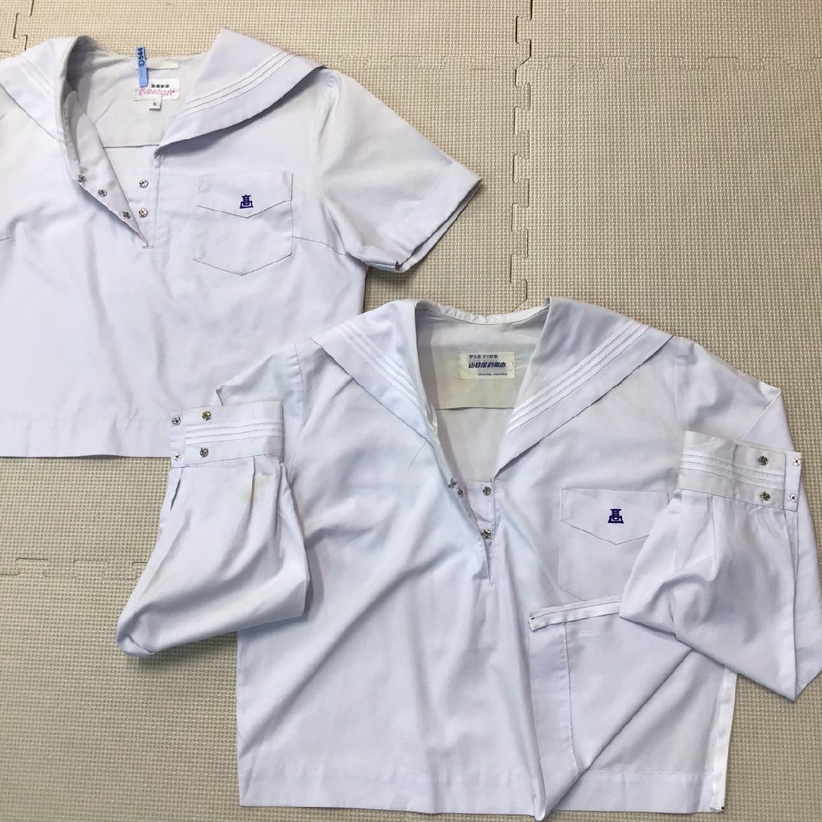 O62 (中古) 兵庫県 姫路東高校 セーラー服 上下3点セット /5/W69/セーラー/スカート/Reston/合服/夏服/夏用/制服/学生服/女子学生/中学校の画像3