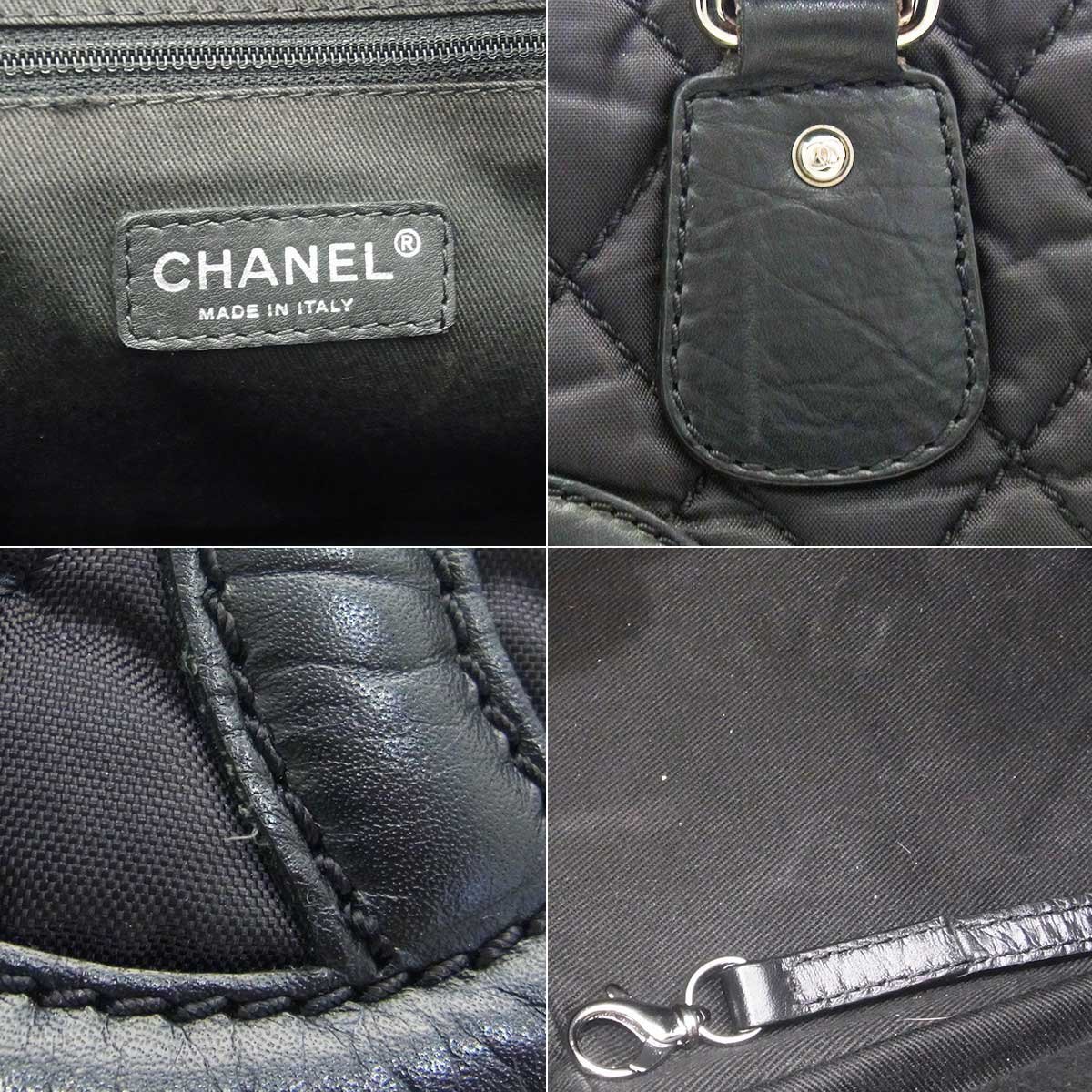 シャネル(CHANEL)トートバッグ A33100 パリニューヨークライン ナイロン ブラック ハンドバッグ かばん 黒 ココマーク ロゴ 送料880円_画像8