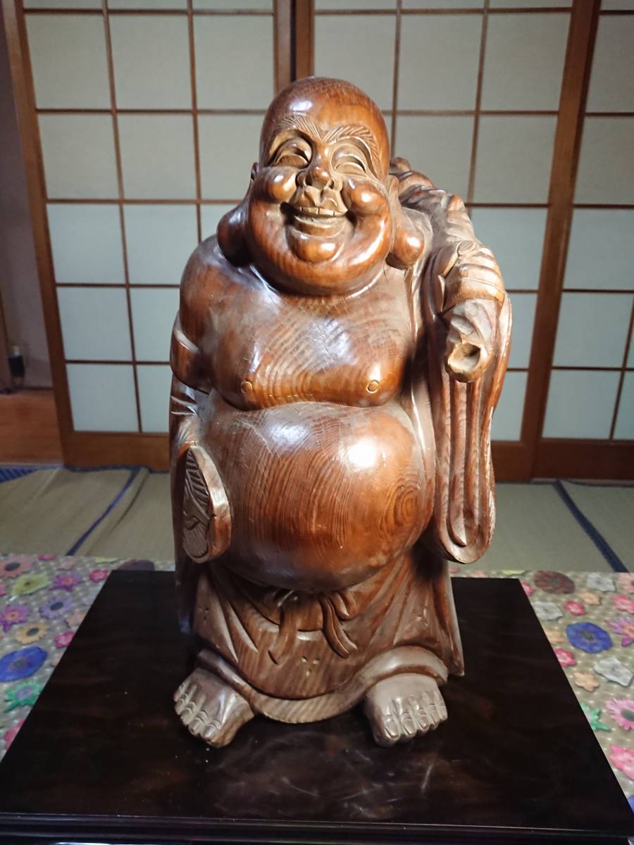 讃岐一刀彫り 欅 布袋様 Ｂ