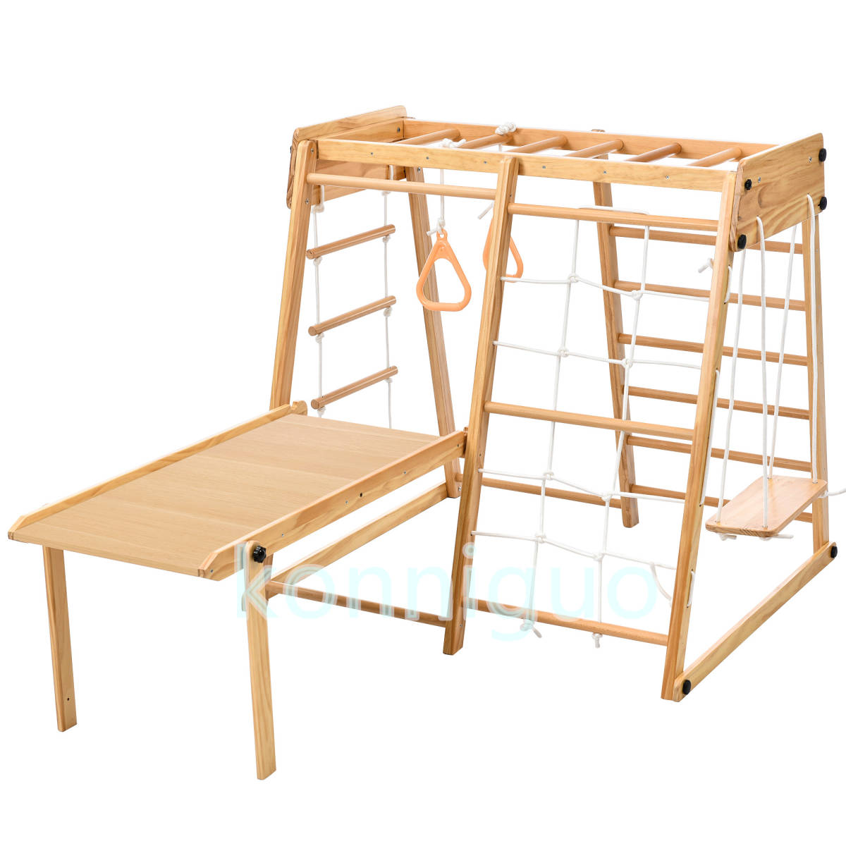 のサイズは】 【新品】 即日発送 折りたたみ 9 in1 滑り台 室内 木製