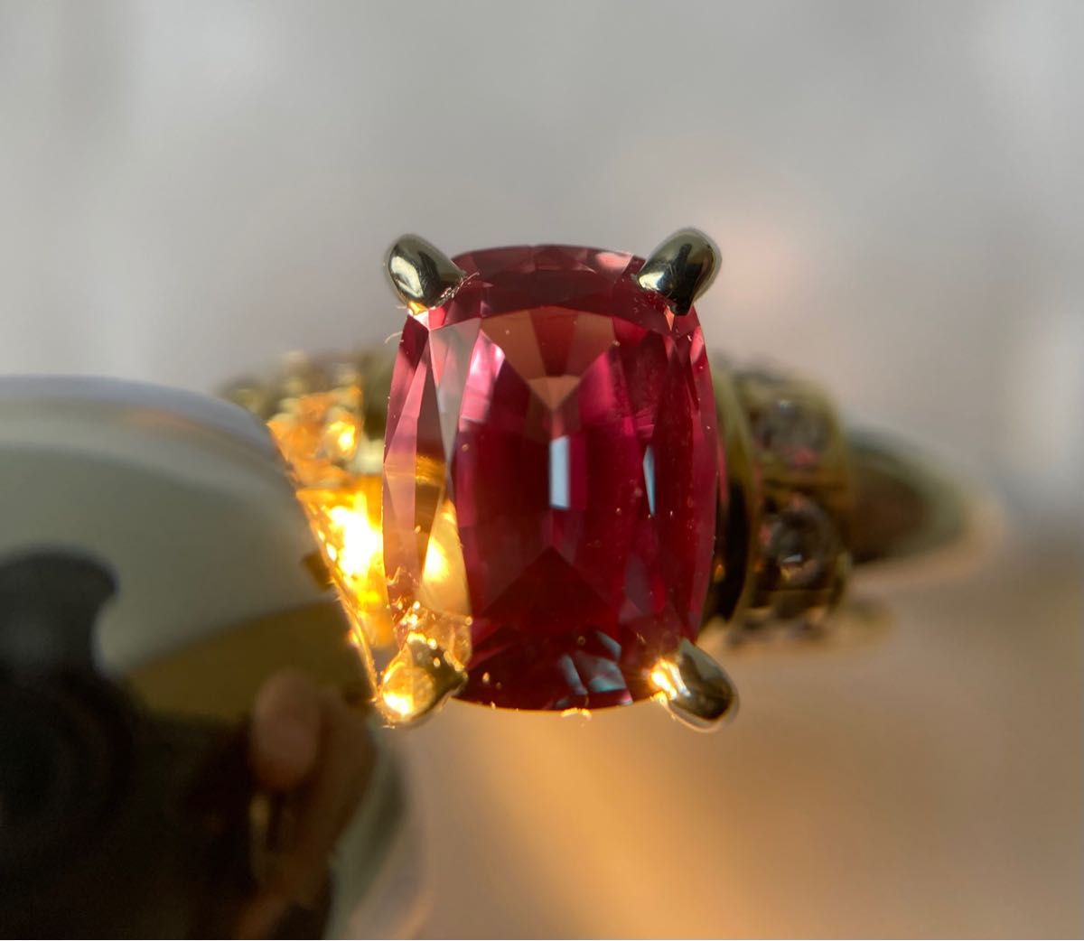 京セラジュエリー 1 15ct 合成アレキサンドライト 0 08ct ダイヤモンド
