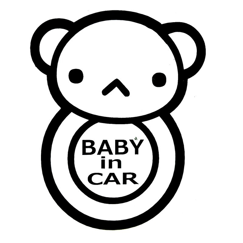 ベビーインカー ステッカー 【くまのにぎにぎ】【色が選べる全10色】 赤ちゃんが乗ってます BABY in CAR ベイビー 車ステッカー 防水_画像1