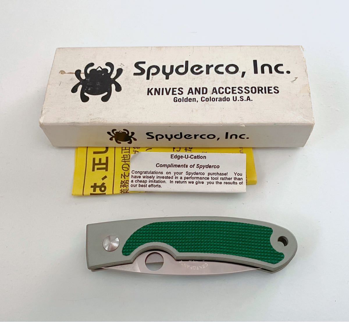 希少 OLD 未使用 CENTOFANT SPYDERCO ATS-34 Spyderco, Inc. KNIFE Golden Colorado U.S.A. セントファンテ スパイダルコ 折り畳みナイフ