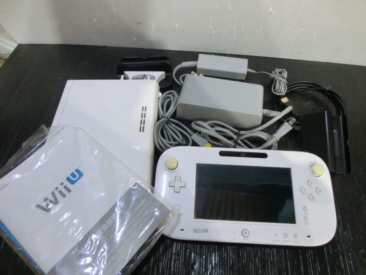 T【V8-06】【100サイズ】ニンテンドー Wii U 本体 8GB ホワイト/※通電確認済・動作未確認・ジャンク扱い・傷・折れ有の画像7